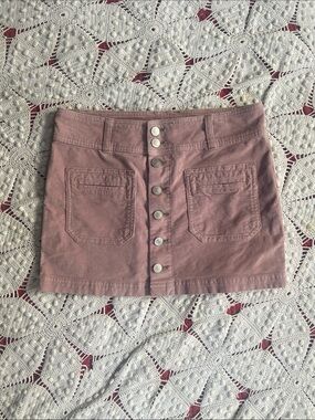 We The Free Dusty Rose Button-Front Mini Skirt w25